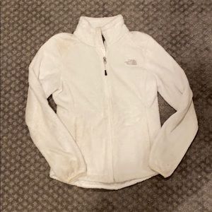 white north face zip up fleece size s